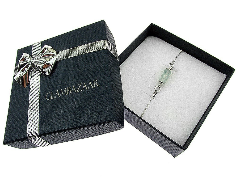 Bratara argint fetite cu acvamarin fatetat natural - GlamBazaar.ro