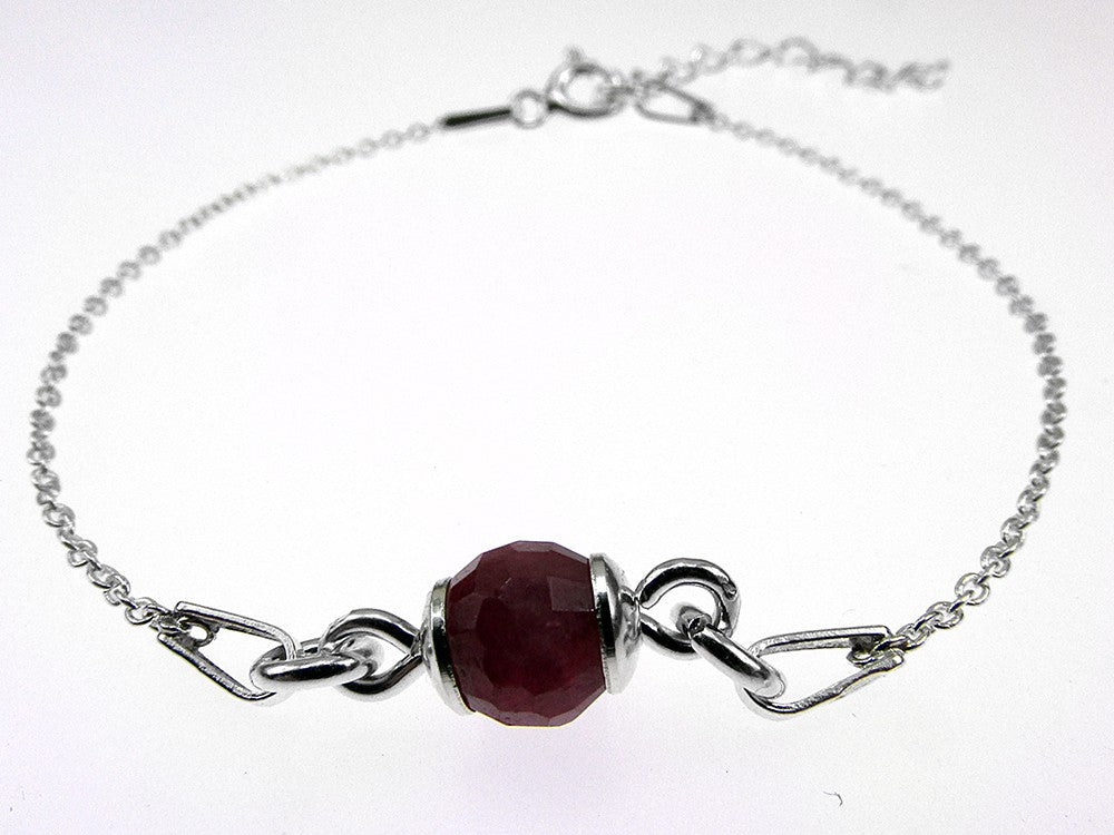 Bratara argint fetite cu rubin fatetat natural - GlamBazaar.ro