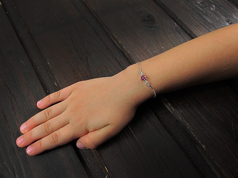 Bratara argint fetite cu rubin fatetat natural - GlamBazaar.ro