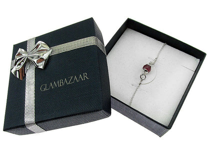 Bratara argint fetite cu rubin fatetat natural - GlamBazaar.ro