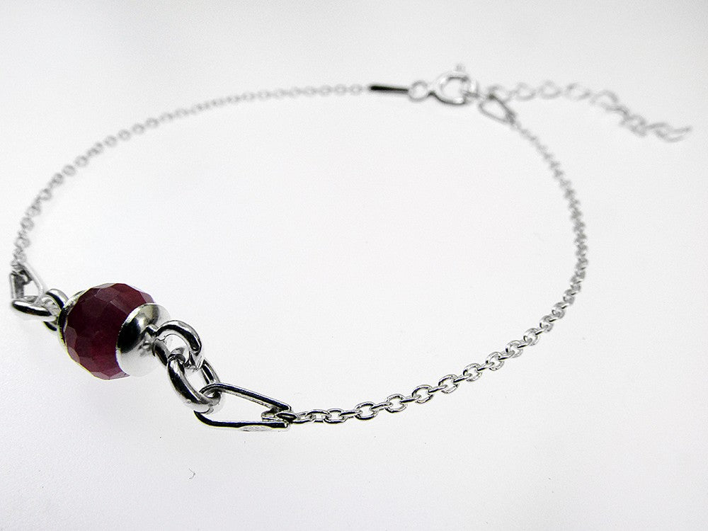 Bratara argint fetite cu rubin fatetat natural - GlamBazaar.ro