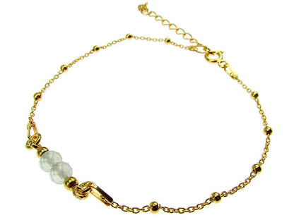 Bratara argint placata cu aur 24K si acvamarin natural - GlamBazaar.ro