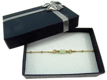 Bratara argint placata cu aur 24K si acvamarin natural - GlamBazaar.ro