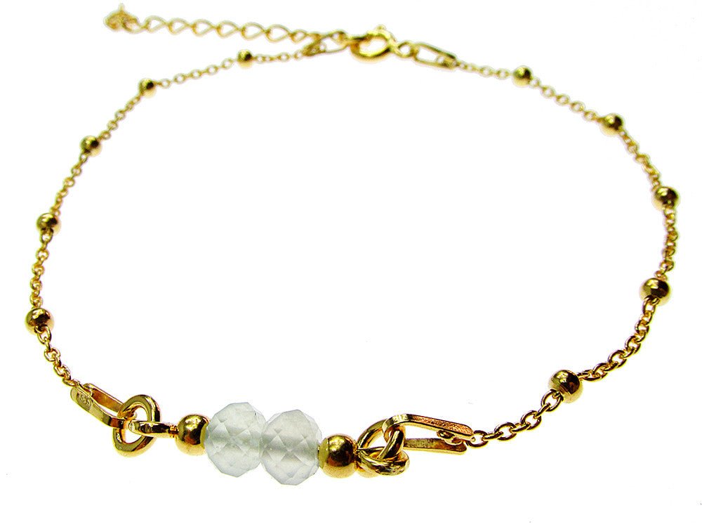 Bratara argint placata cu aur 24K si acvamarin natural - GlamBazaar.ro