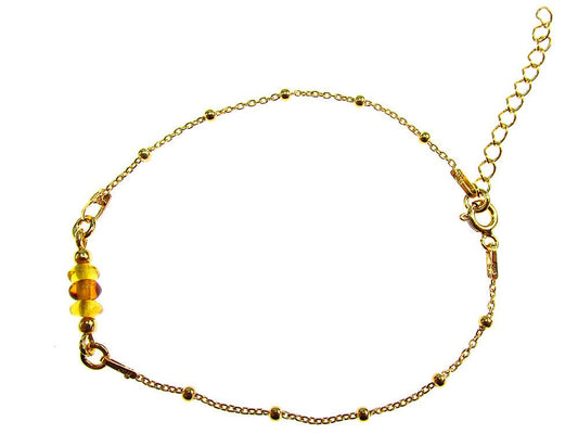 Bratara argint placata cu aur 24K si chihlimbar natural - GlamBazaar.ro