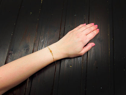 Bratara argint placata cu aur 24K si chihlimbar natural - GlamBazaar.ro