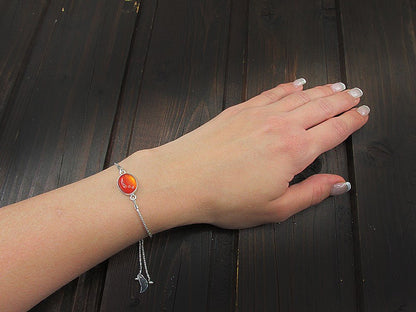 Bratara argint reglabila cu carneol 14x10 MM - GlamBazaar.ro