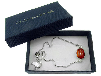 Bratara argint reglabila cu carneol 14x10 MM - GlamBazaar.ro