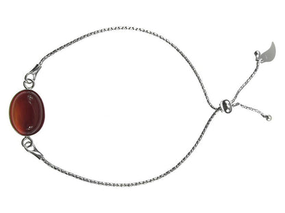 Bratara argint reglabila cu carneol 14x10 MM - GlamBazaar.ro