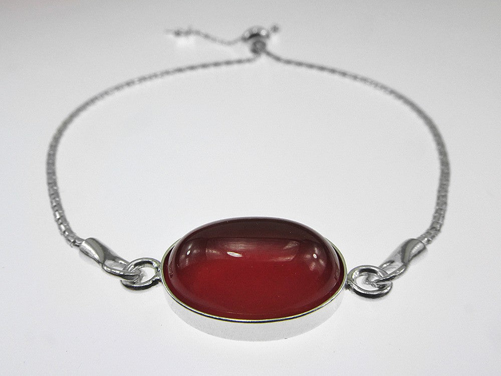 Bratara argint reglabila cu carneol 14x10 MM - GlamBazaar.ro