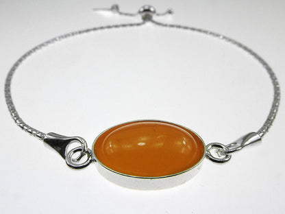 Bratara argint reglabila cu jad galben oval 14x10 MM - GlamBazaar.ro