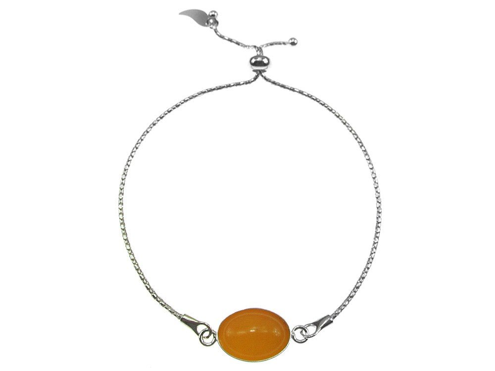 Bratara argint reglabila cu jad galben oval 14x10 MM - GlamBazaar.ro