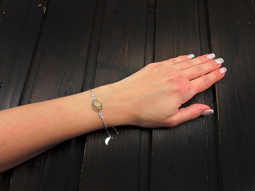 Bratara argint reglabila cu jasp Picture 14x10 MM - GlamBazaar.ro