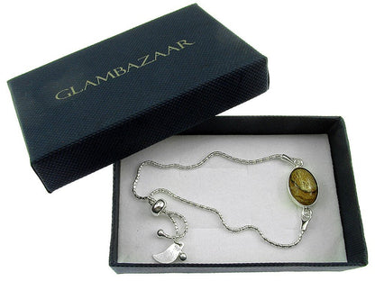 Bratara argint reglabila cu jasp Picture 14x10 MM - GlamBazaar.ro