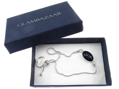 Bratara argint reglabila cu lapis lazuli 14x10 MM - GlamBazaar.ro