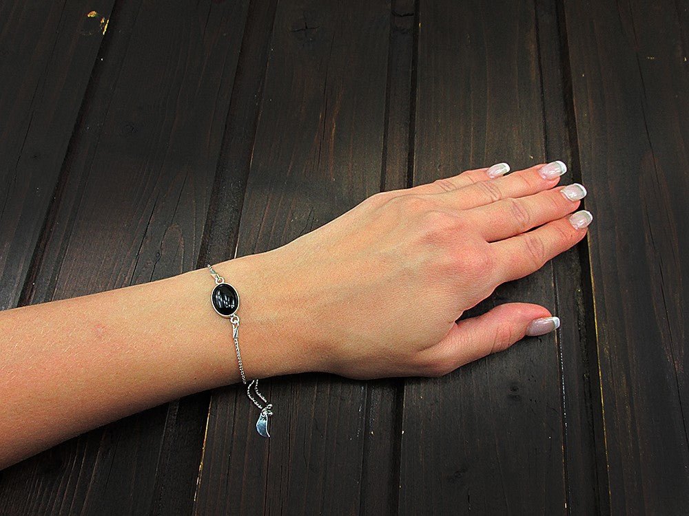 Bratara argint reglabila cu onix oval 14x10 MM - GlamBazaar.ro