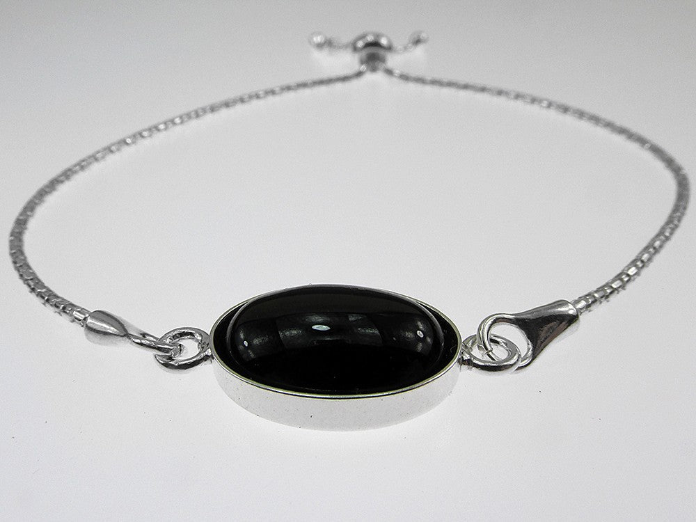 Bratara argint reglabila cu onix oval 14x10 MM - GlamBazaar.ro