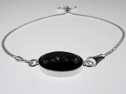 Bratara argint reglabila cu onix oval 14x10 MM - GlamBazaar.ro