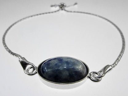 Bratara argint reglabila cu sodalit 14x10 MM - GlamBazaar.ro