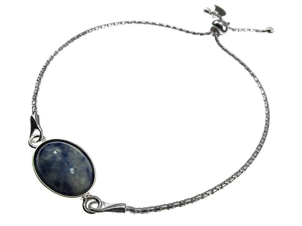 Bratara argint reglabila cu sodalit 14x10 MM - GlamBazaar.ro