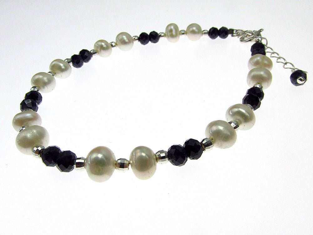 Bratara safir fatetat si perle de cultura cu argint - GlamBazaar.ro