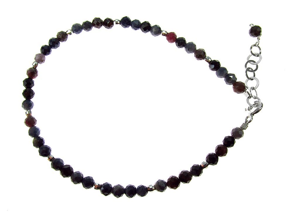 Bratara safir si rubin fatetat cu argint - GlamBazaar.ro