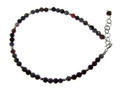 Bratara safir si rubin fatetat cu argint - GlamBazaar.ro