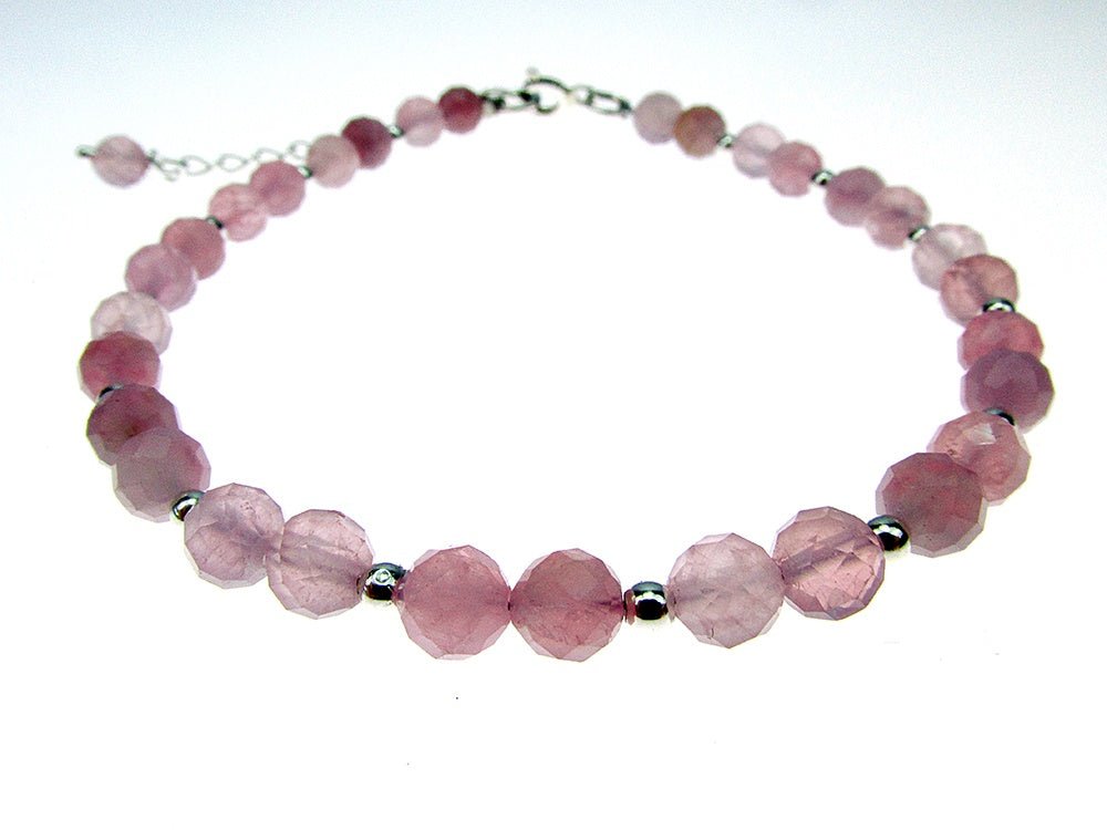 Bratara turmalina roz naturala fatetată cu argint - GlamBazaar.ro