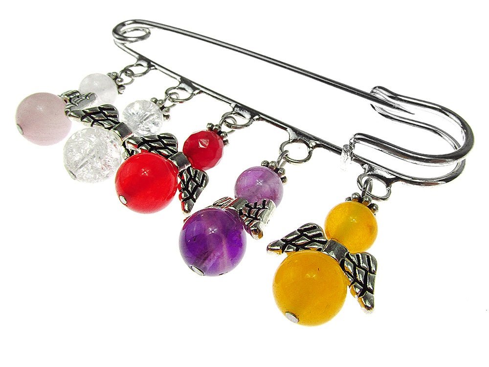 Brosa ac de siguranta supradimensionat cu ingerasi - GlamBazaar.ro