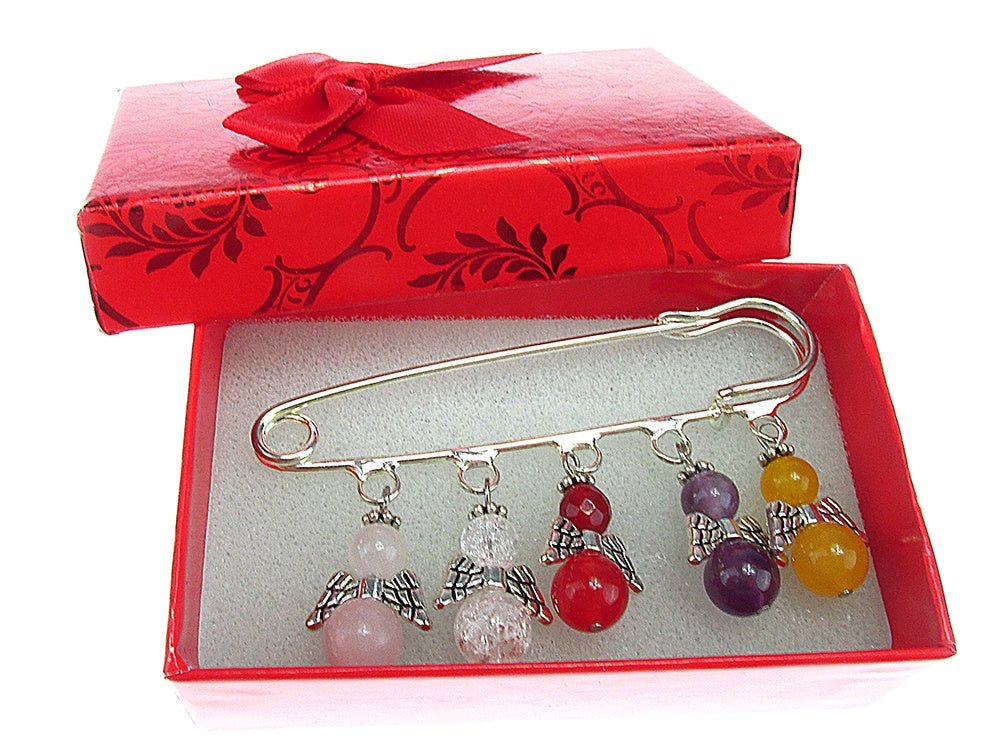 Brosa ac de siguranta supradimensionat cu ingerasi - GlamBazaar.ro