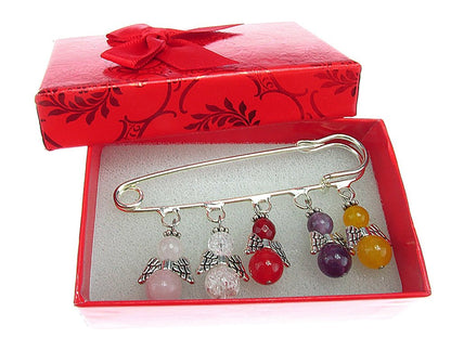 Brosa ac de siguranta supradimensionat cu ingerasi - GlamBazaar.ro