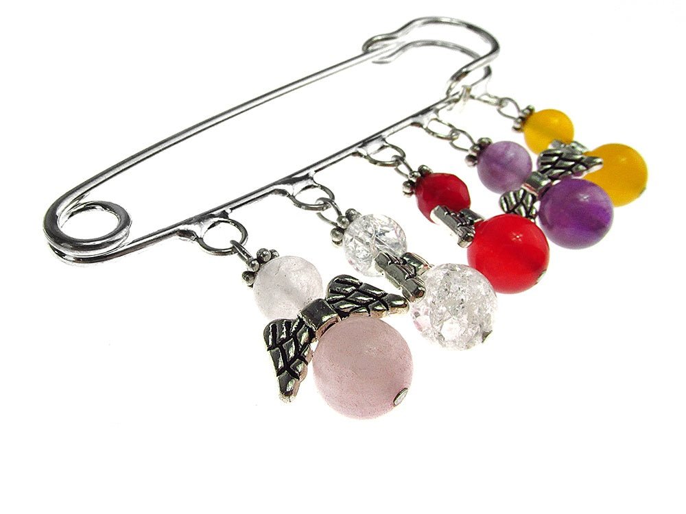 Brosa ac de siguranta supradimensionat cu ingerasi - GlamBazaar.ro