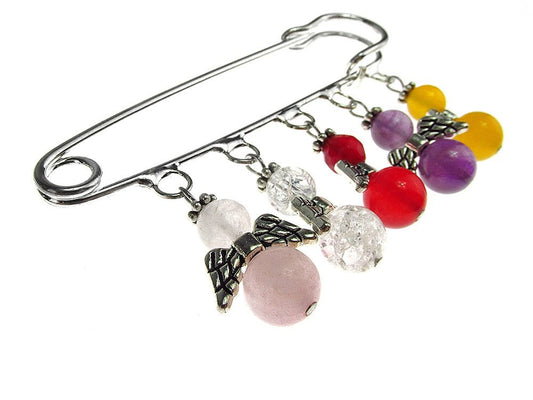 Brosa ac de siguranta supradimensionat cu ingerasi - GlamBazaar.ro