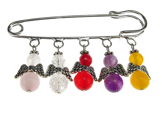 Brosa ac de siguranta supradimensionat cu ingerasi - GlamBazaar.ro