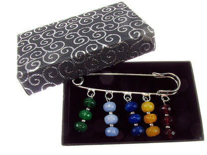 Brosa ac de siguranta supradimensionat cu jad - GlamBazaar.ro