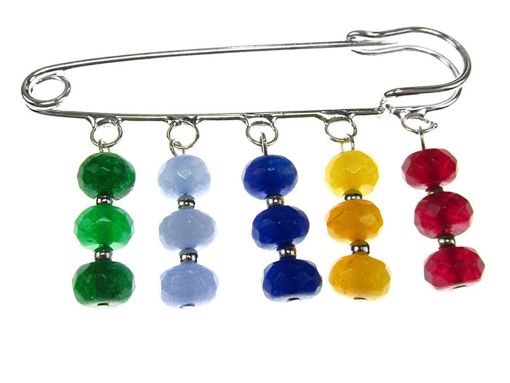 Brosa ac de siguranta supradimensionat cu jad - GlamBazaar.ro