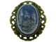 Brosa/pandantiv bronz antic cu lapis lazuli natural - GlamBazaar.ro