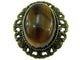 Brosa/pandantiv bronz antic cu ochi de tigru natural - GlamBazaar.ro