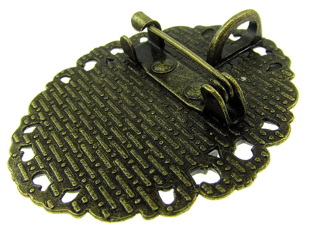 Brosa/pandantiv bronz antic cu ochi de tigru natural - GlamBazaar.ro