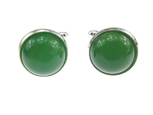 Butoni camasa cu agat verde natural 12 mm - GlamBazaar.ro