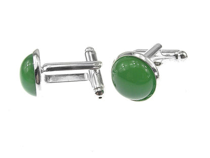 Butoni camasa cu agat verde natural 12 mm - GlamBazaar.ro