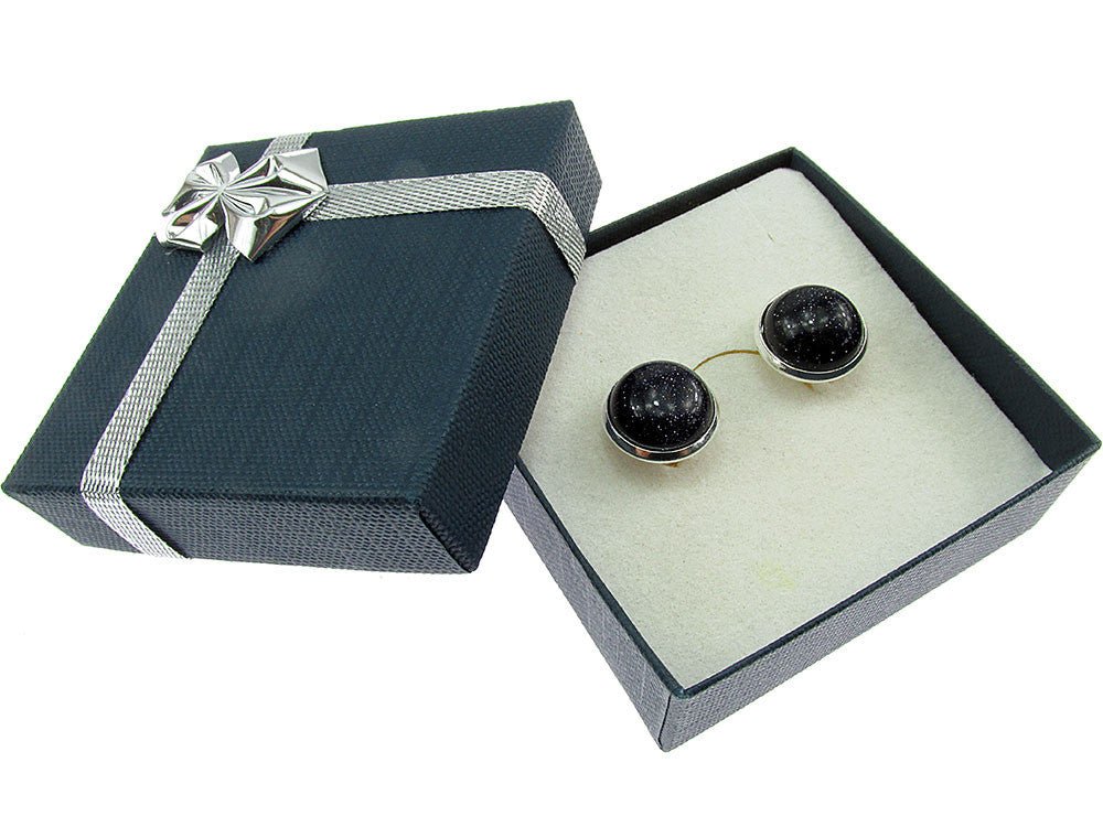 Butoni camasa cu Piatra Soarelui albastra 12 MM - GlamBazaar.ro