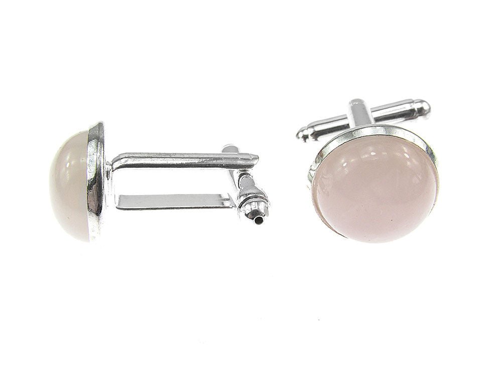 Butoni camasa cuart roz natural 12 mm - GlamBazaar.ro