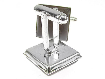 Butoni camasa patrati agat gri natural 16 MM - GlamBazaar.ro