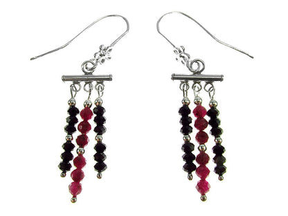 Cercei argint candelabru cu rubin si spinel fatetat - GlamBazaar.ro