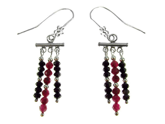 Cercei argint candelabru cu rubin si spinel fatetat - GlamBazaar.ro