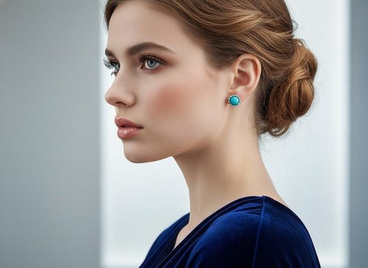 Cercei argint coroana angelit natural 8 MM - GlamBazaar.ro