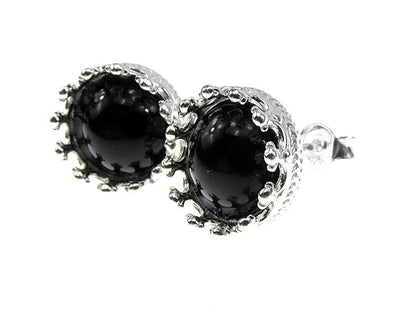 Cercei argint coroana onix natural 8 MM - GlamBazaar.ro