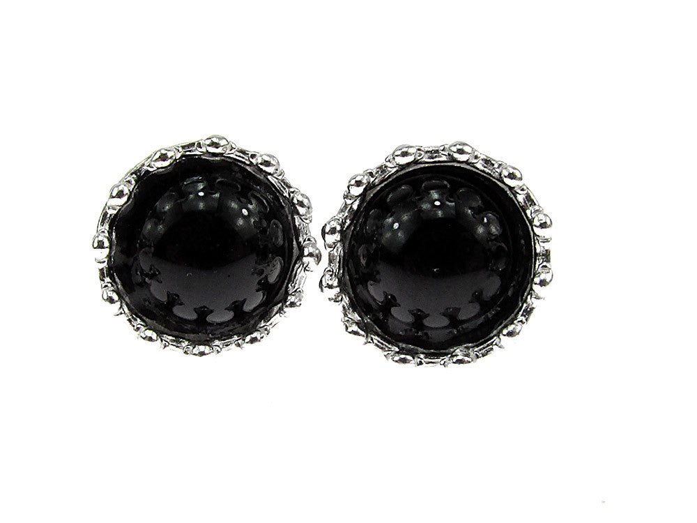 Cercei argint coroana onix natural 8 MM - GlamBazaar.ro