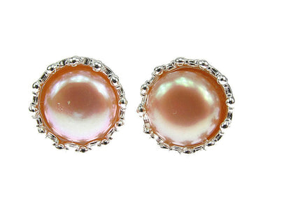 Cercei argint coroana perle de cultura oranj 8 MM - GlamBazaar.ro